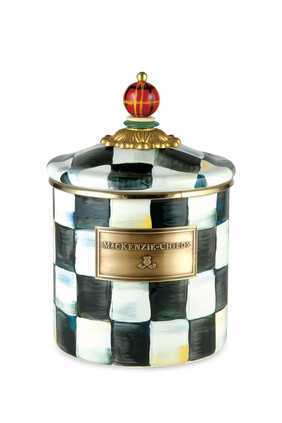 Courtly Check Enamel Canister Small